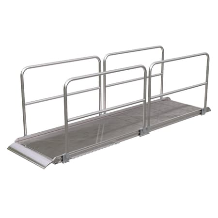 Vestil Alum. Walk Ramp w/Rail Overlap, 144 x 38" AWR-38-12A-HR